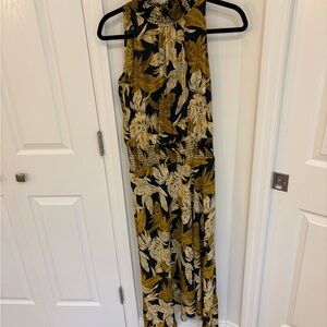 Floral Sleeveless High Neck Dress